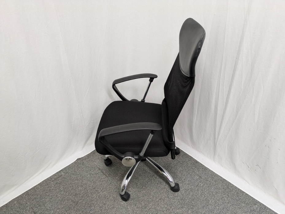 OAチェア肘有 ブラック 【中古】 オフィスチェア 事務椅子 椅子