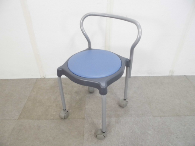 スツール / ブルー / キャスター付き