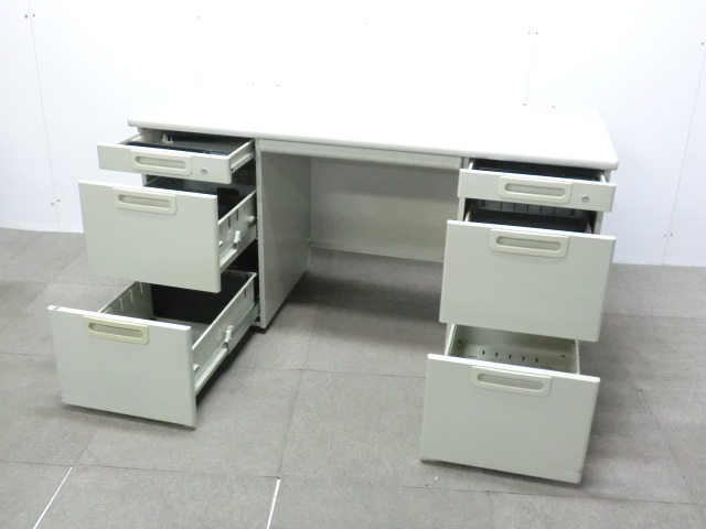 LA / プラス / ニューグレー / 両袖デスク