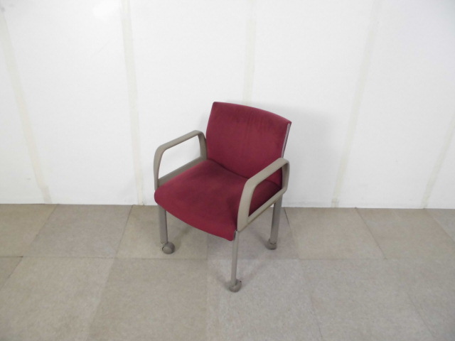 ミーティングチェア/レッド/【中古】