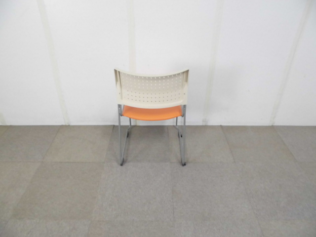 ミーティングチェア/オレンジ/【中古】