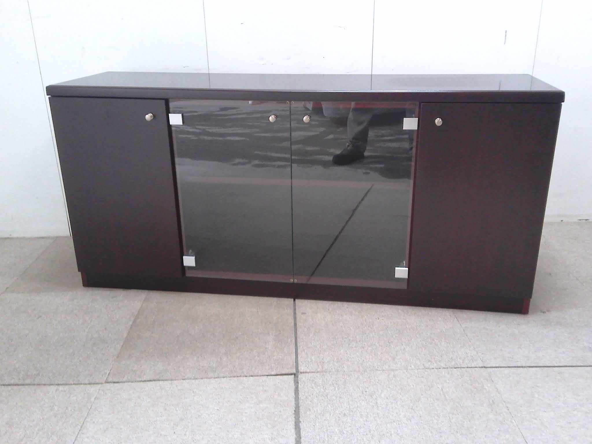 オカムラ/サイドボード/木目調/【中古】