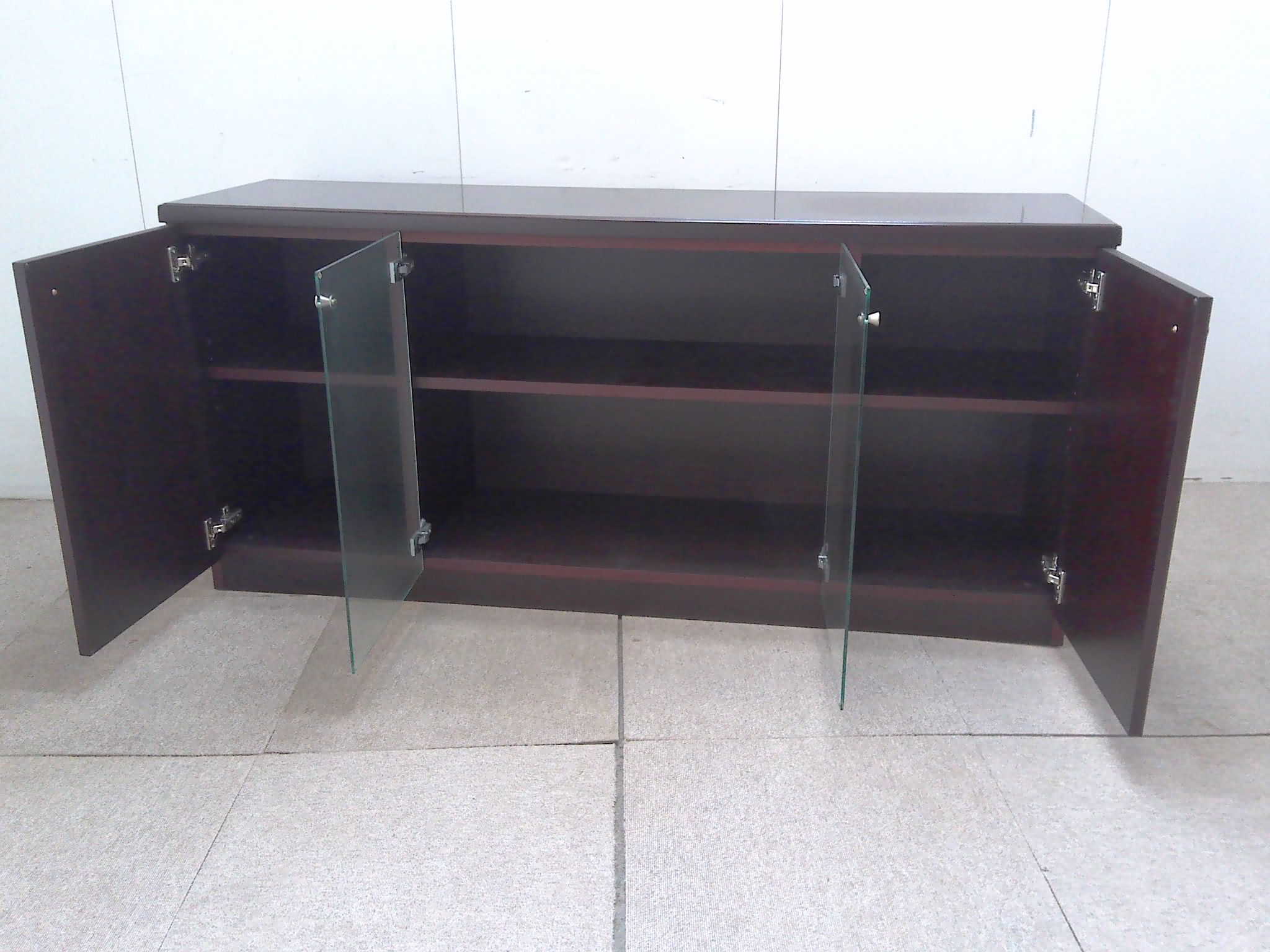 オカムラ/サイドボード/木目調/【中古】