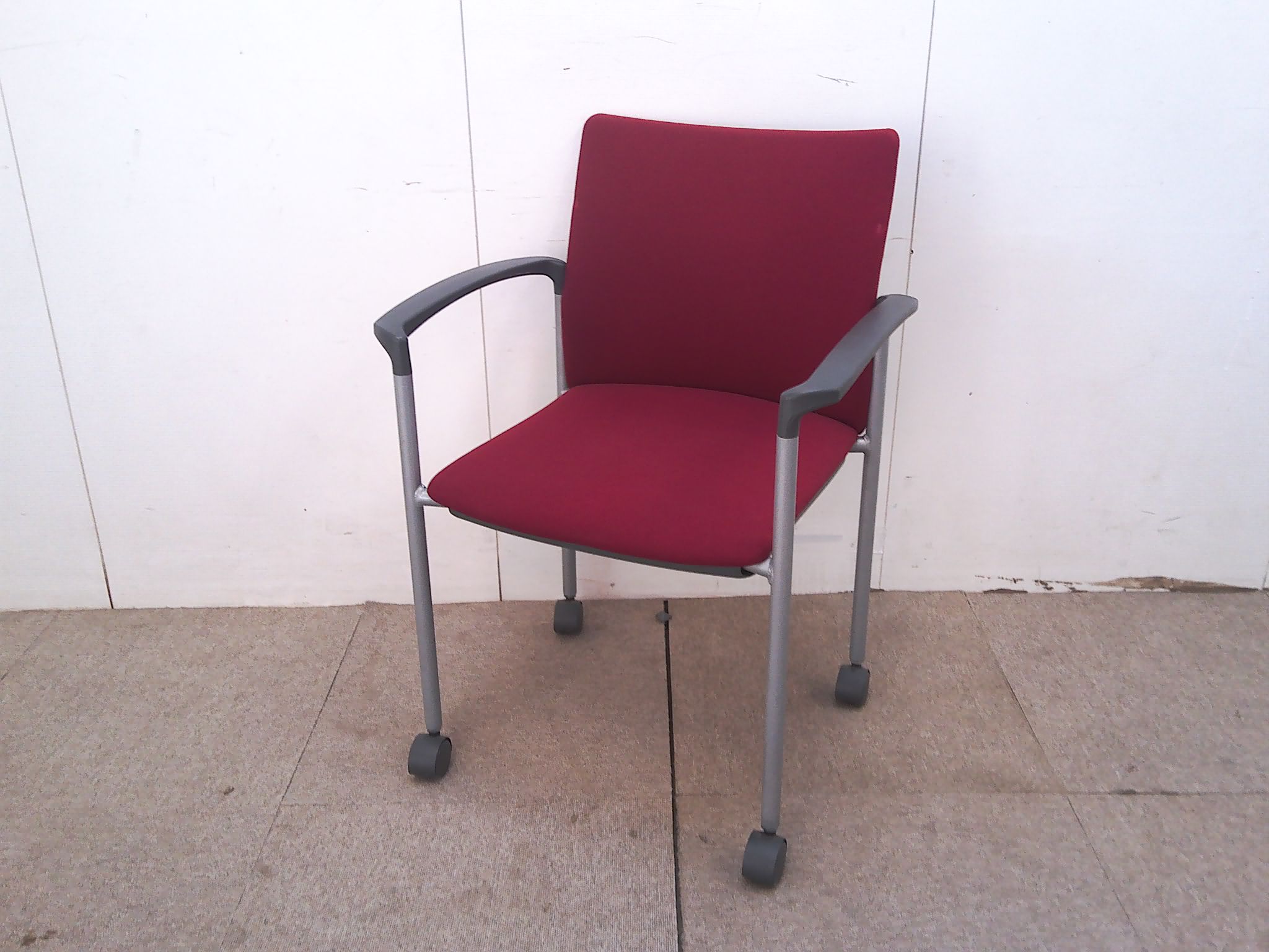 アイコ/スタッキングチェア/レッド/【中古】