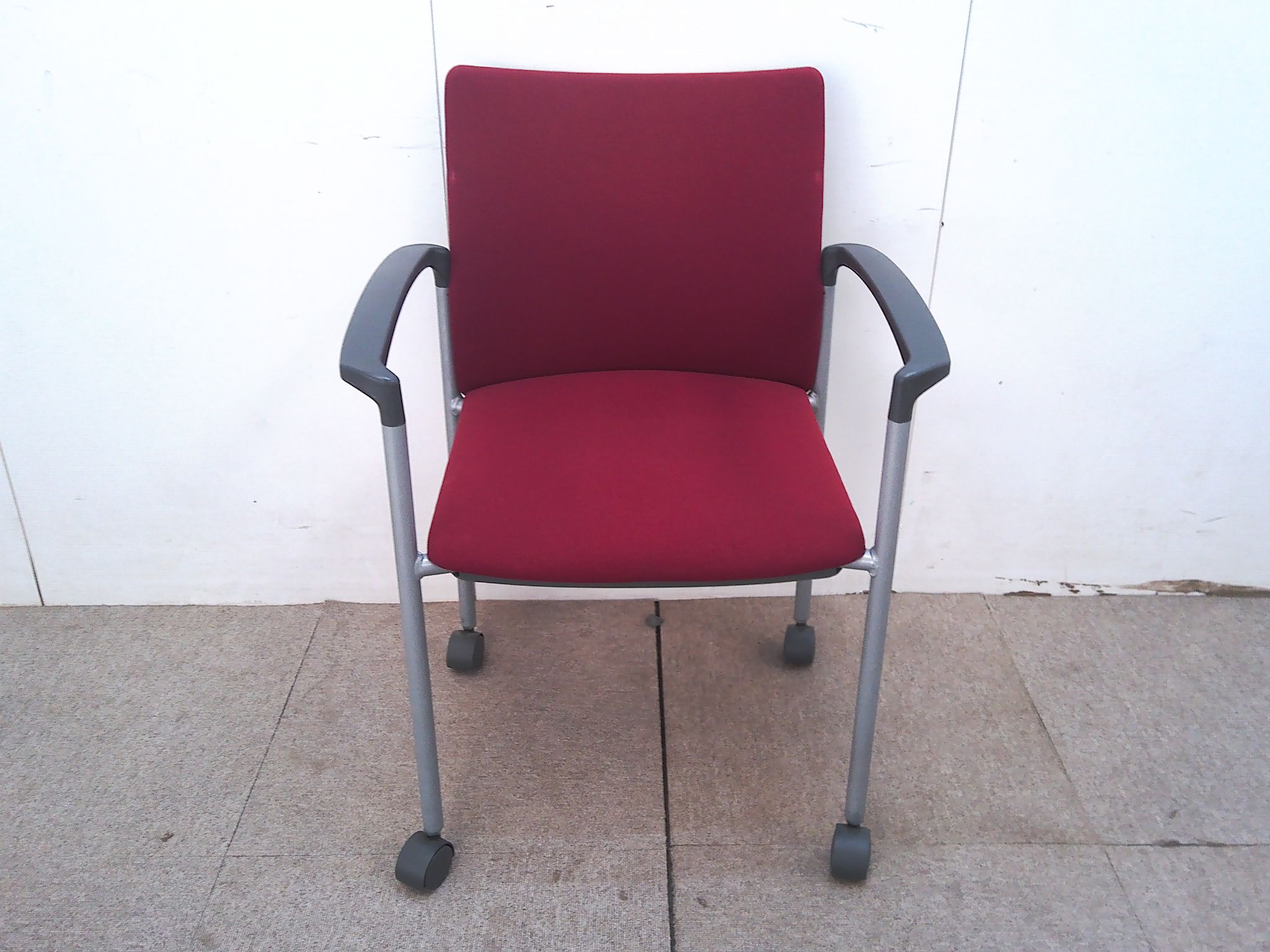 アイコ/スタッキングチェア/レッド/【中古】