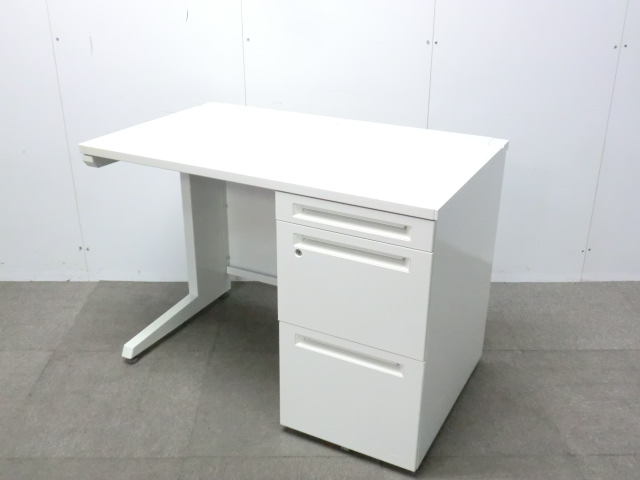 オカムラ/アドバンス / ホワイト / 【中古】 片袖デスク