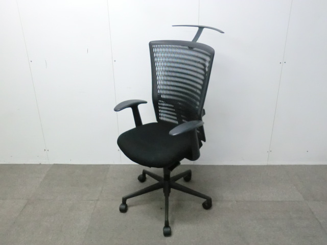 ウチダ アクトディア ブラック 【中古】 OAチェア肘有 オフィスチェア 事務椅子 UCHIDA