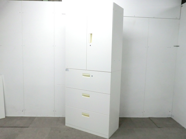 クロガネ / ホワイト / 【中古】 上下連結書庫