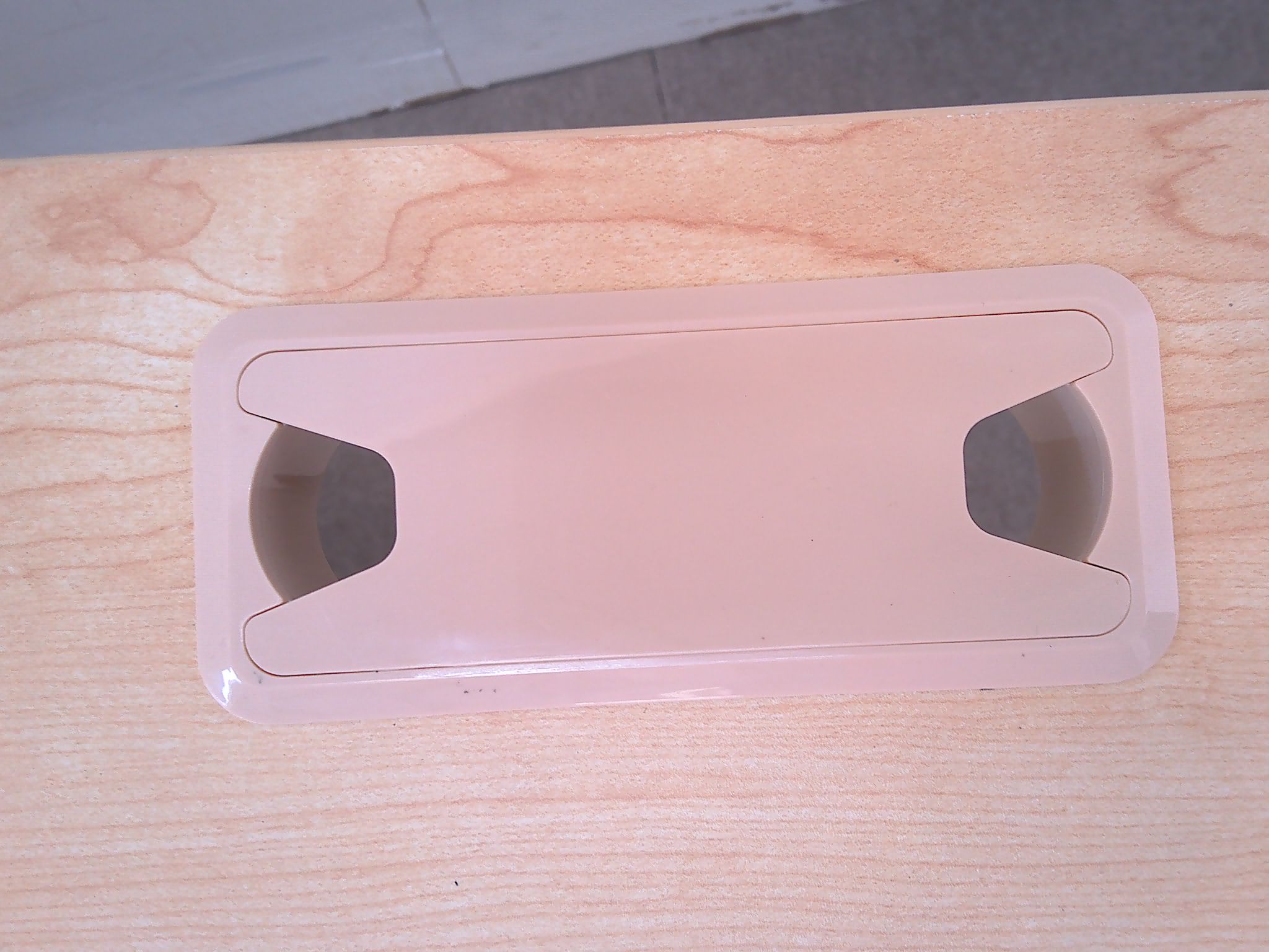 木目調/平デスク/【中古】