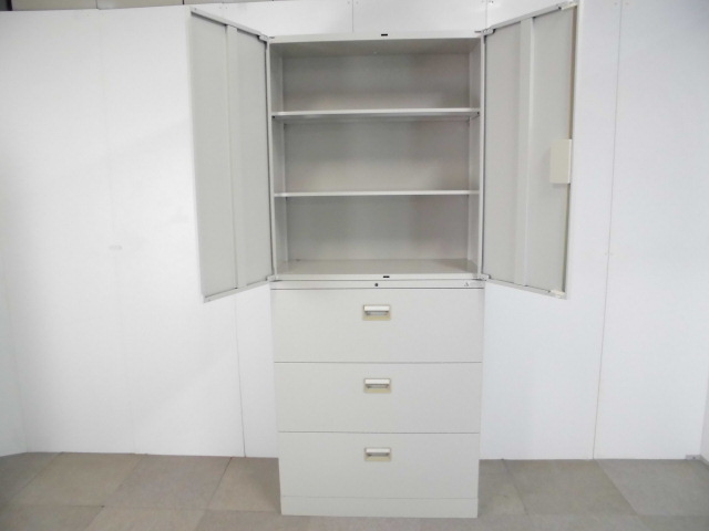 オカムラ / 木目調 / 上下連結キャビネット