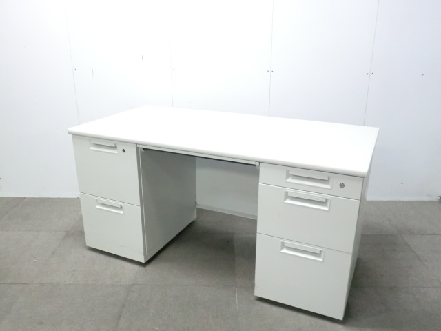 プラス / LEED / ホワイト / 【中古】 両袖デスク