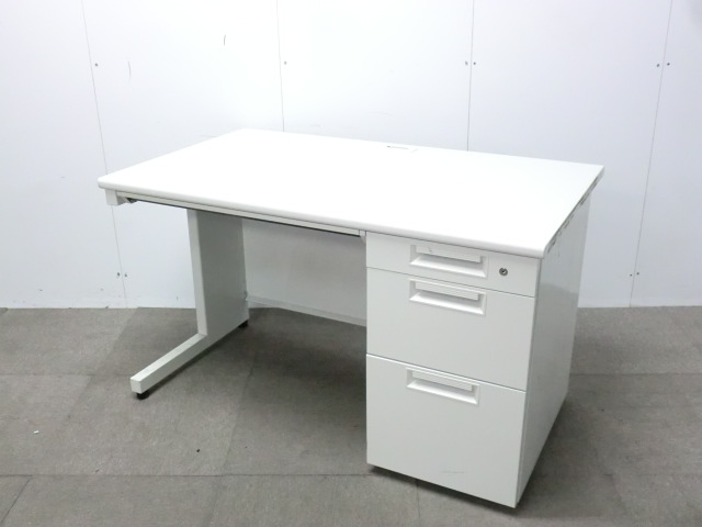 プラス / LEED / ホワイト / 【中古】 片袖デスク