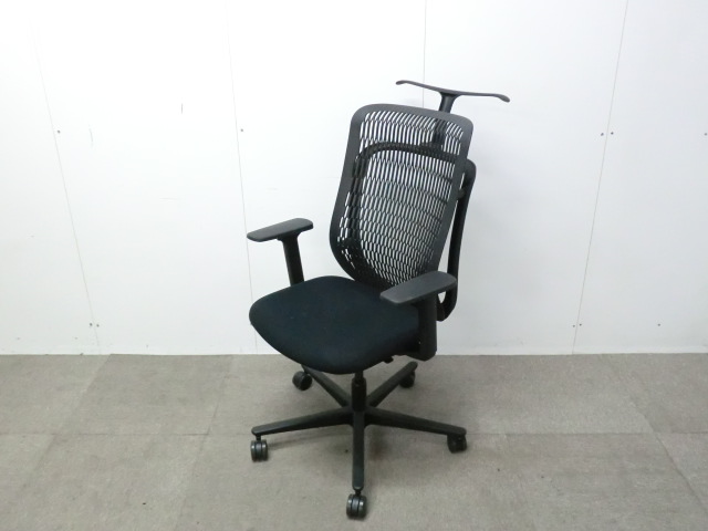 ウチダ / AJ / ブラック / 【中古】 OAチェア肘有