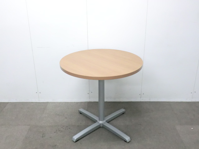 オカムラ / 木目調 / 【中古】 丸テーブル