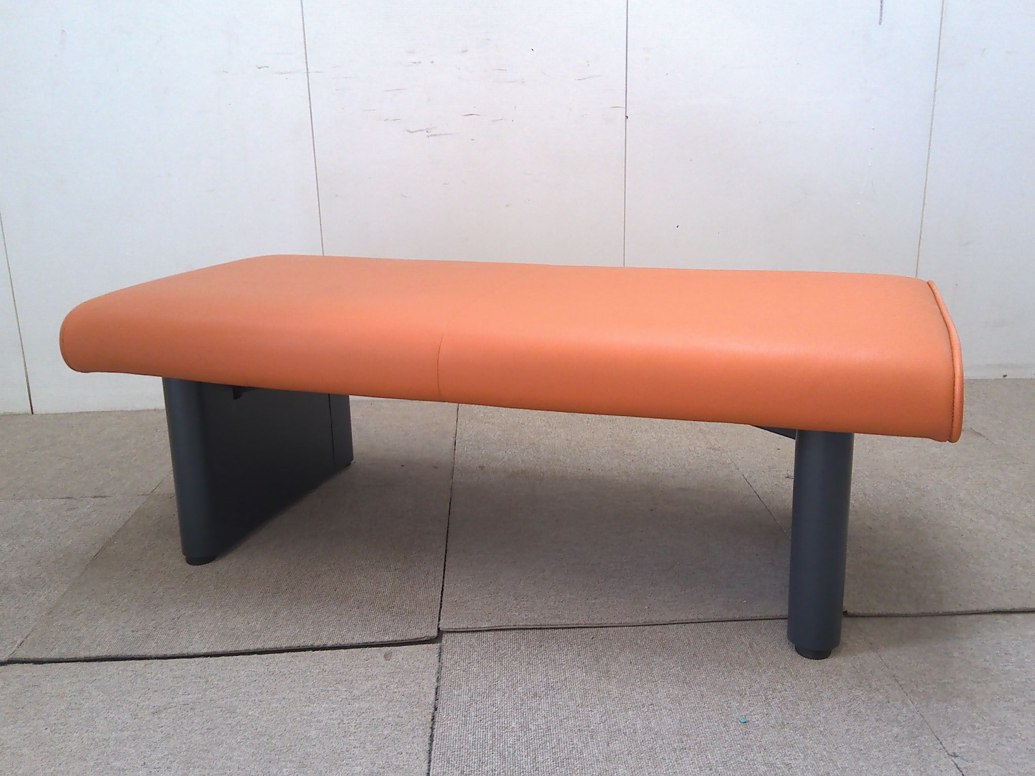オレンジ/ベンチソファ/【中古】