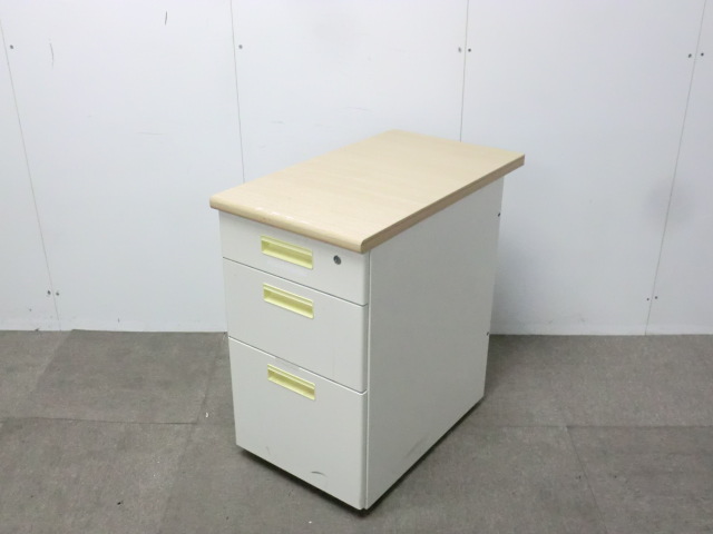 ３段脇机 / 木目調 / 【中古】