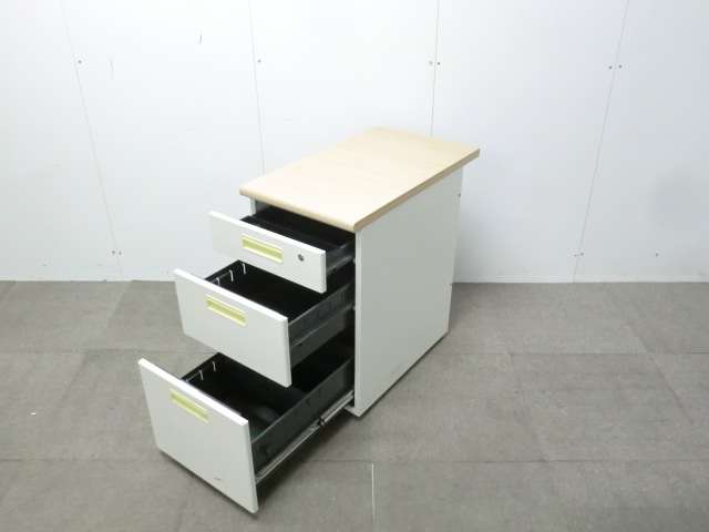 3段脇机 / 木目調 / 【中古】