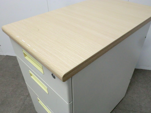 3段脇机 / 木目調 / 【中古】