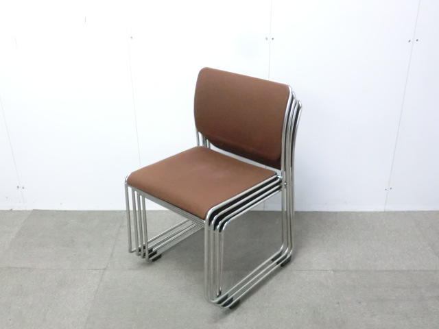スタッキングチェア / ブラウン / 【中古】