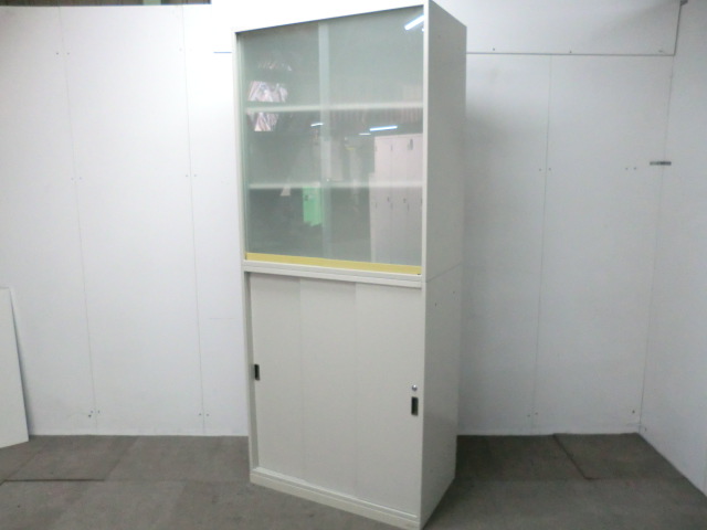 オカムラ / ニューグレー / 【中古】 上下連結書庫