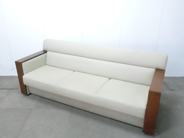 オカムラ / ベージュ / 【中古】 3人掛けソファ