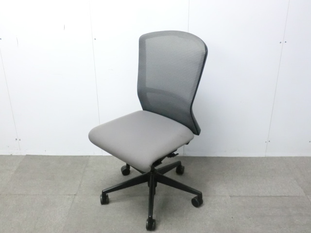ウチダ エルフィ グレー 【中古】 OAチェア肘無し オフィスチェア 事務椅子 椅子 UCHIDA
