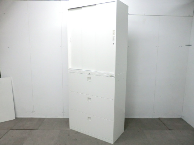 オカムラ/レクトライン / ホワイト / 【中古】 上下連結