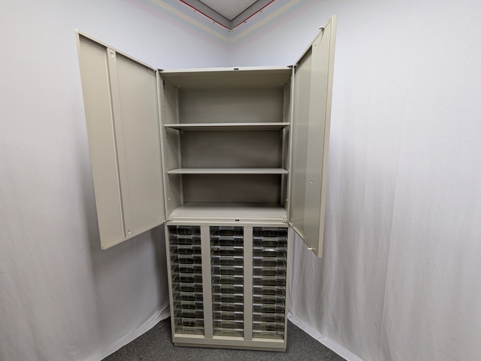 DSK / ニューグレー / 【中古】 上下連結書庫