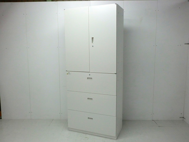 イトーキ/シンライン/ ホワイト / 【中古】 上下連結書庫