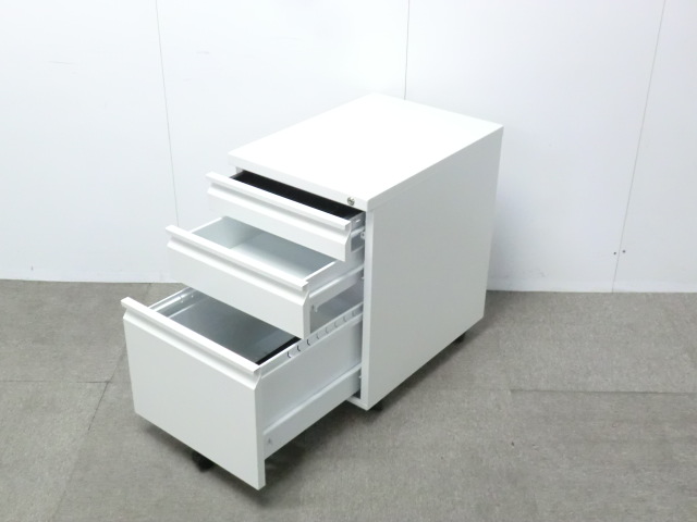 3段ワゴン / ホワイト / 【中古】