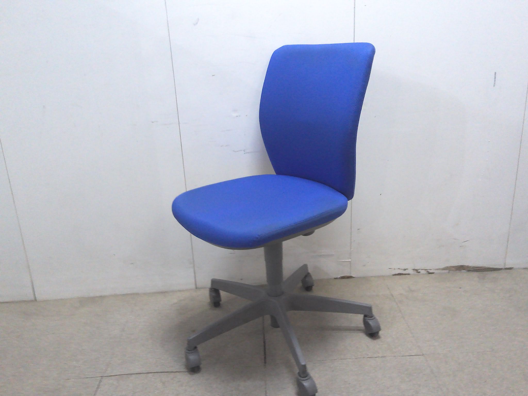 コクヨ/ブルー/OAチェア/肘無/【中古】