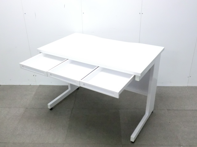平デスク / ホワイト / 【中古】