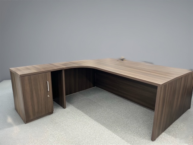 オカムラ / 木目調 DX064A MBY3  【中古】 L型役員デスク