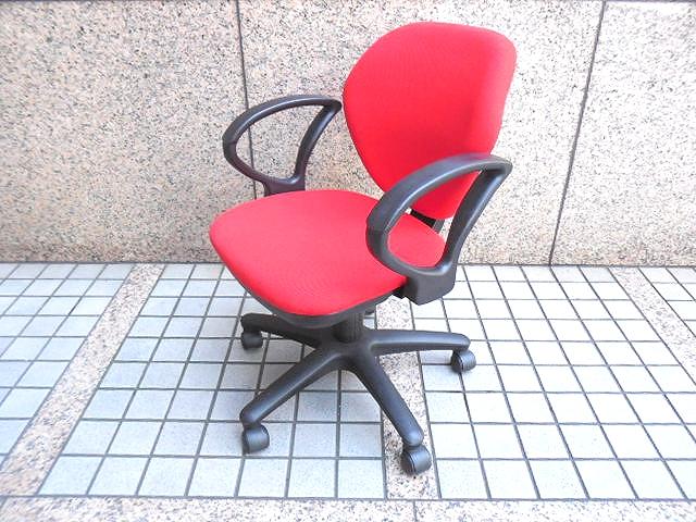 OAチェア肘有 弘益 K-921 レッド 74394